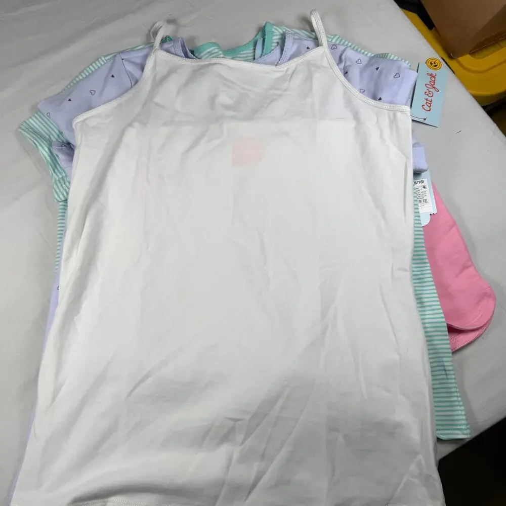 Cat & Jack Summer Lot Girls XXL 16/18 Shirts Tank Top Shorts 4 Piece NWT